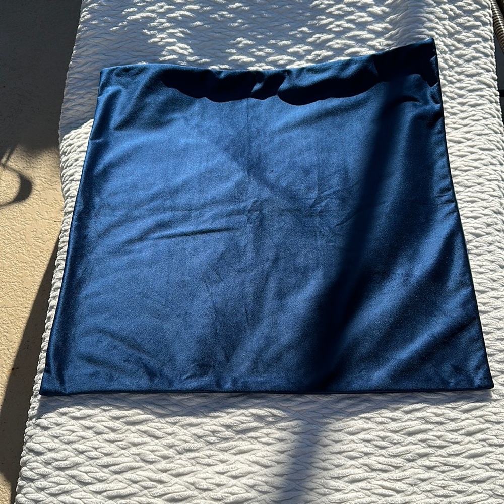 NEW Set of Two navy blue Velvet Pillow Cases 22x22”